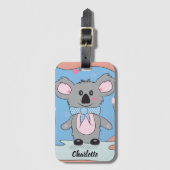 Cute Koala Persoonlijk Kind Bagagelabel (Voorkant (verticaal))