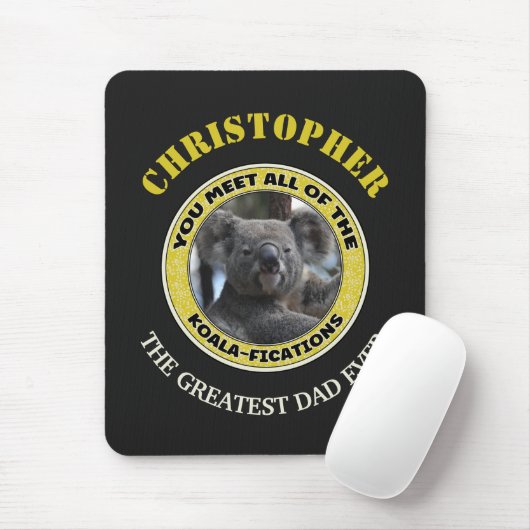 Cute koala "play on words" gepersonaliseerd muismat (Met muis)
