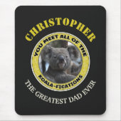 Cute koala "play on words" gepersonaliseerd muismat (Voorkant)