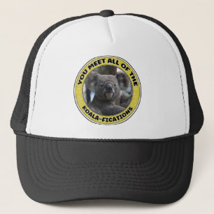 Cute koala "play on words" trucker pet
