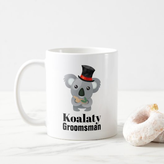Cute Koala Pun Koalaty Groomsman Koffiemok (Met donut)