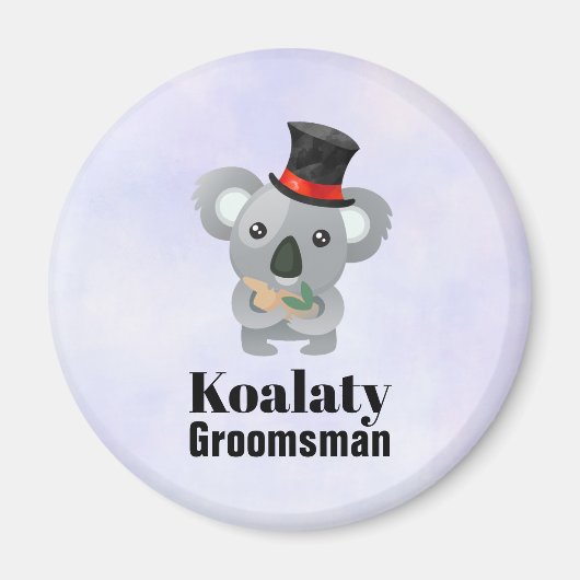 Cute Koala Pun Koalaty Groomsman Magneet (Voorkant)
