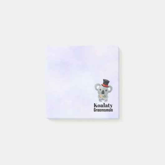 Cute Koala Pun Koalaty Groomsman Post-it® Notes (Voorkant)
