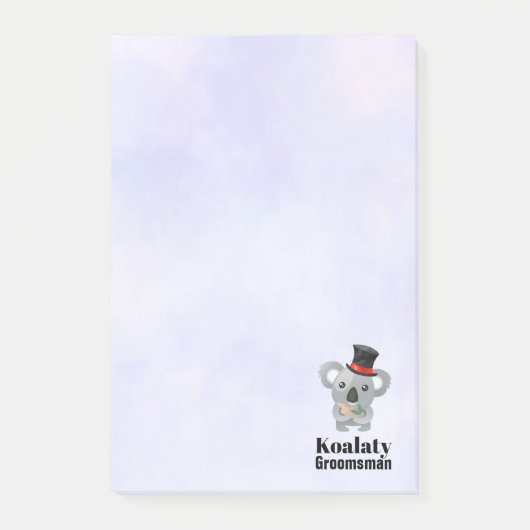 Cute Koala Pun Koalaty Groomsman Post-it® Notes (Voorkant)