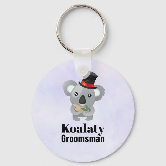 Cute Koala Pun Koalaty Groomsman Sleutelhanger (Voorkant)