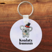 Cute Koala Pun Koalaty Groomsman Sleutelhanger (Voorkant)