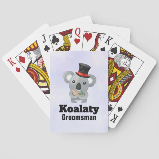 Cute Koala Pun Koalaty Groomsman Speelkaarten (Achterkant)