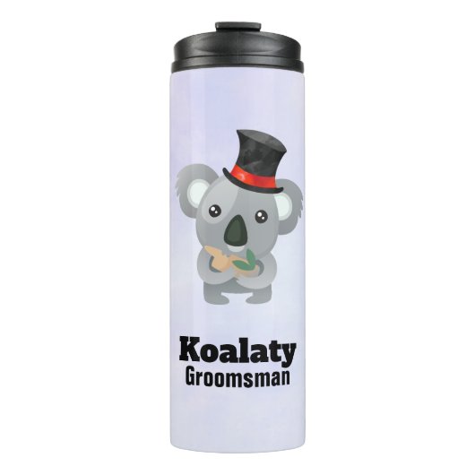 Cute Koala Pun Koalaty Groomsman Thermosbeker (Voorkant)