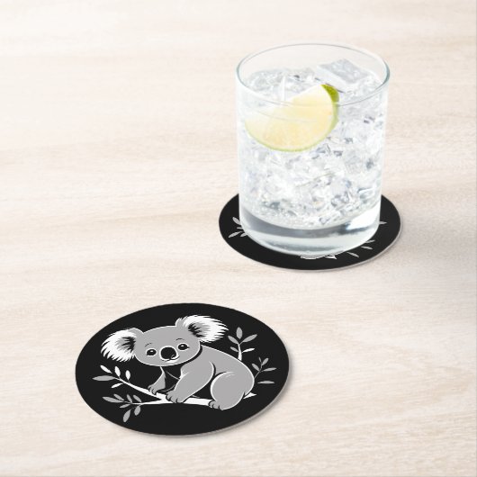 Cute Koala Ronde Kartonnen Onderzetter (Insitu)