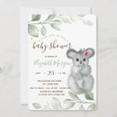 Cute Koala Rozen Baby shower Kaart (Voorkant)