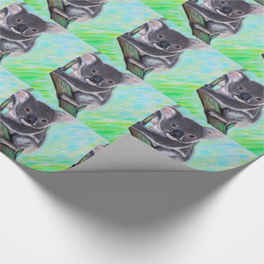 Cute Koala schilderij Cadeaupapier (Hoek)