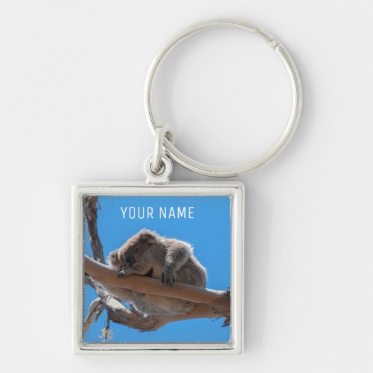 Cute Koala Sleeping in een boom Australië Sleutelhanger (Voorkant)