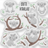 Cute koala speelt met een mooie jongen Australië Sticker (Voorkant)