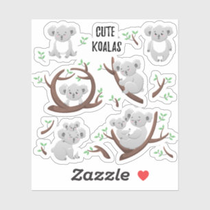 Cute koala speelt met een mooie jongen Australië Sticker