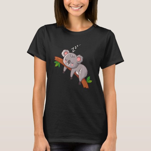 Cute Koala Tired Napping Koala Funny Australia Bea T-shirt (Voorkant)