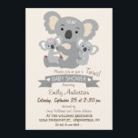 Cute Koala Twins Baby shower Kaart<br><div class="desc">Schattigee,  eenvoudige schattige tweeling koala beer tweeling,  oerwoud dierlijke thema baby shower ontwerp. Eenvoudig,  retro feel design dat gepersonaliseerd kan worden! Neutrale lay-out voor baby jongen of meisje baby showers. Bezoek onze winkel,  Favors en Decor,  voor meer decoraties,  feestgunsten en uitnodigingen voor vele gelegenheden!</div>