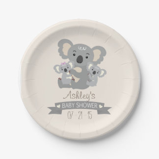 Cute Koala Twins Baby shower Papieren Bordje
