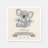 Cute Koala Twins Baby shower Servetten (Voorkant)