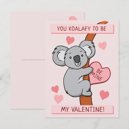 Cute Koala-ty Valentijn Briefkaart (Voorkant / Achterkant)