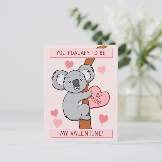 Cute Koala-ty Valentijn Briefkaart (Staand voorkant)