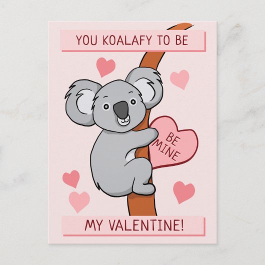 Cute Koala-ty Valentijn Briefkaart (Voorkant)