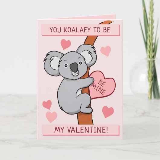 Cute Koala-ty Valentijns Wenskaart Kaart (Voorkant)