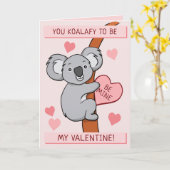 Cute Koala-ty Valentijns Wenskaart Kaart (Gele Bloem)