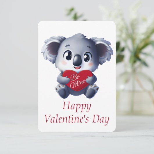 Cute Koala Valentijnkaart Kaart (Staand voorkant)