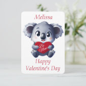 Cute Koala Valentijnkaart Kaart (Staand voorkant)