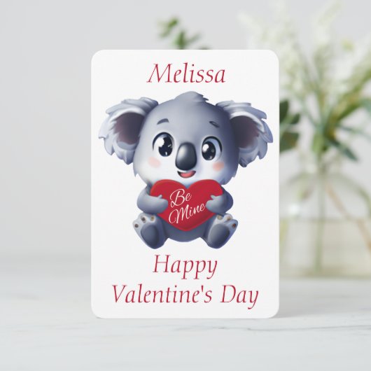 Cute Koala Valentijnkaart Kaart (Staand voorkant)