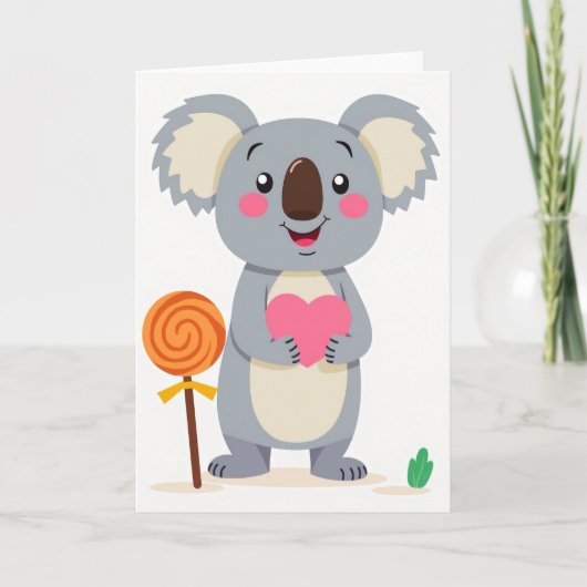 Cute Koala Valentijnskaart Kaart (Voorkant)