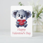 Cute Koala Valentijnskaart Kaart (Staand voorkant)