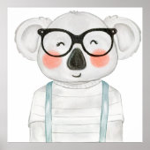 Cute Koala Wearing Glasses Poster (Voorkant)