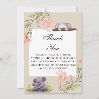 Cute Koala Wedding Thank You Card – Grateful Heart Bedankkaart