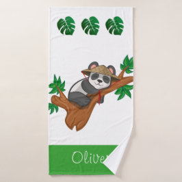 Cute Koala Wild Animal Jungle Kids Custom Name Badhanddoek