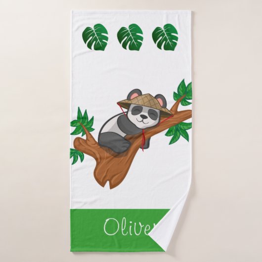 Cute Koala Wild Animal Jungle Kids Custom Name Badhanddoek (Badhanddoek)