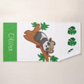 Cute Koala Wild Animal Jungle Kids Custom Name Badhanddoek (Badhanddoek)