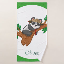 Cute Koala Wild Animal Jungle Kids Custom Name Badhanddoek