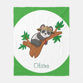 Cute Koala Wild Animal Jungle Kids Custom Name Fleece Deken