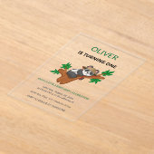 Cute Koala Wild Animal Kids First Birthday Acryl Uitnodigingen (Laagn)