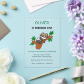 Cute Koala Wild Animal Kids First Birthday Acryl Uitnodigingen (Insitu (Huwelijk))