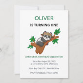 Cute Koala Wild Animal Kids First Birthday Kaart (Voorkant)