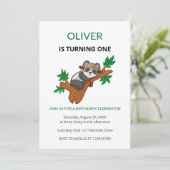 Cute Koala Wild Animal Kids First Birthday Kaart (Staand voorkant)