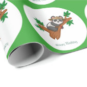 Cute Koala Wild Animal Kids Happy Birthday Custom Cadeaupapier (Rol Hoek)