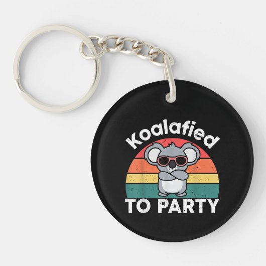 Cute Koalafied Feestje Grappig Koala ontwerp cadea Sleutelhanger (Voorkant)