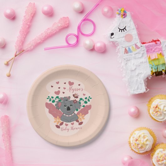 Cute koalas baby shower pastelpapier bord (Feest)
