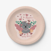 Cute koalas baby shower pastelpapier bord (Voorkant)