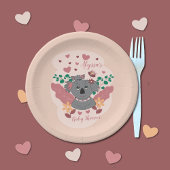 Cute koalas baby shower pastelpapier bord