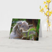 Cute Koalas Kaart (Gele Bloem)