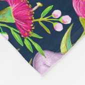 Cute Koalas Pale Lilac on Pink Eucalyptus Flowers Fleece Deken (Hoek)